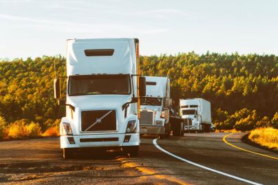 A couple of white trucks